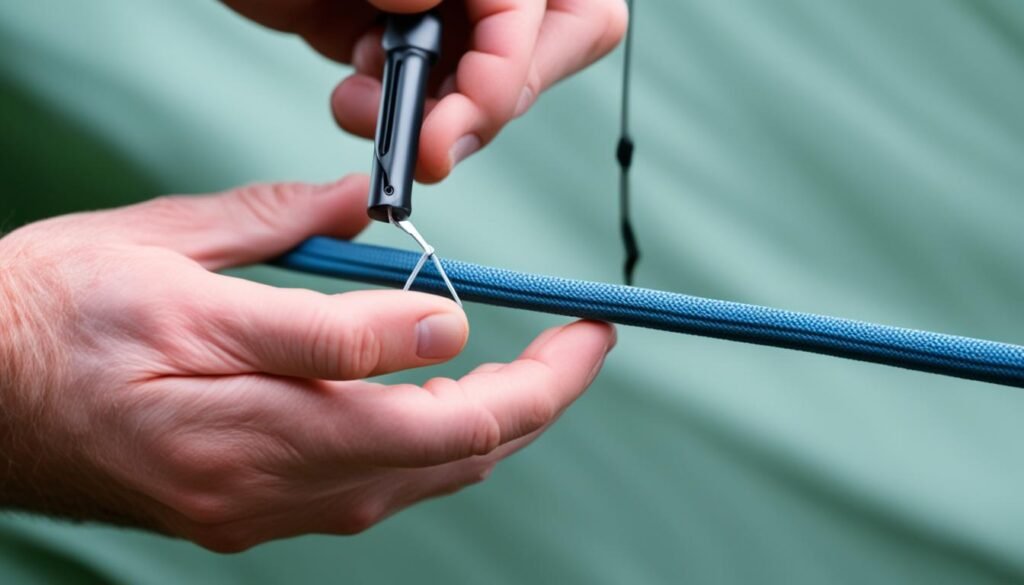 Finalizing Tent Pole Elastic Repair