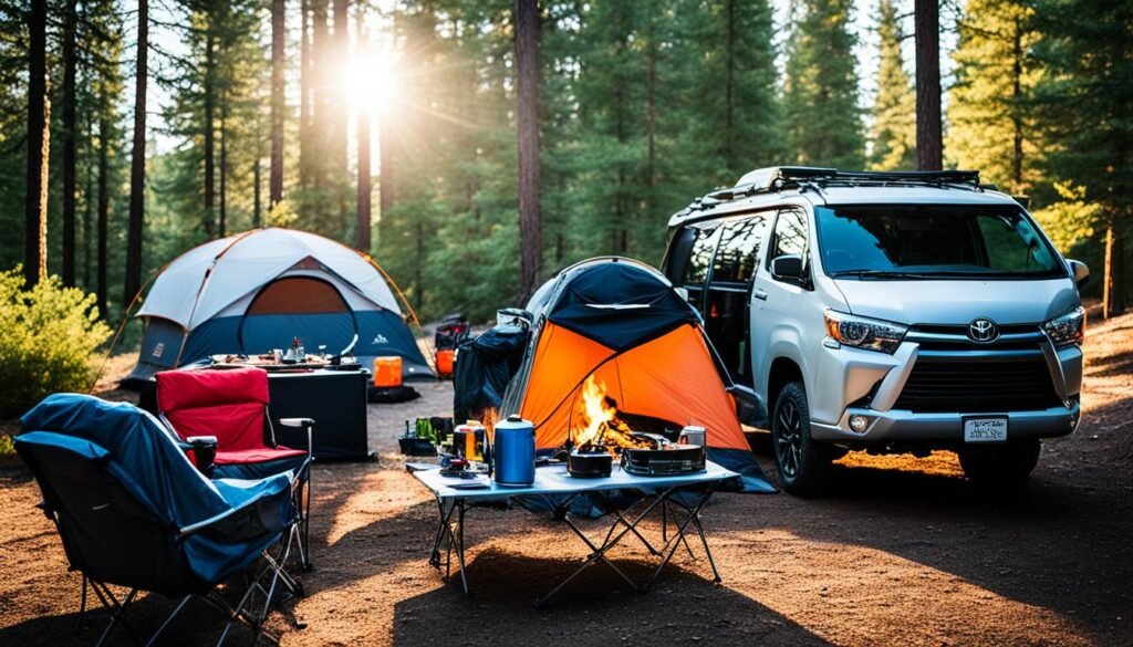 Toyota car camping