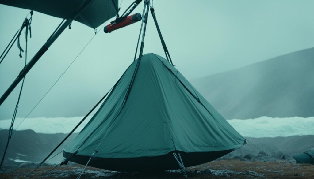 adding weight to tent