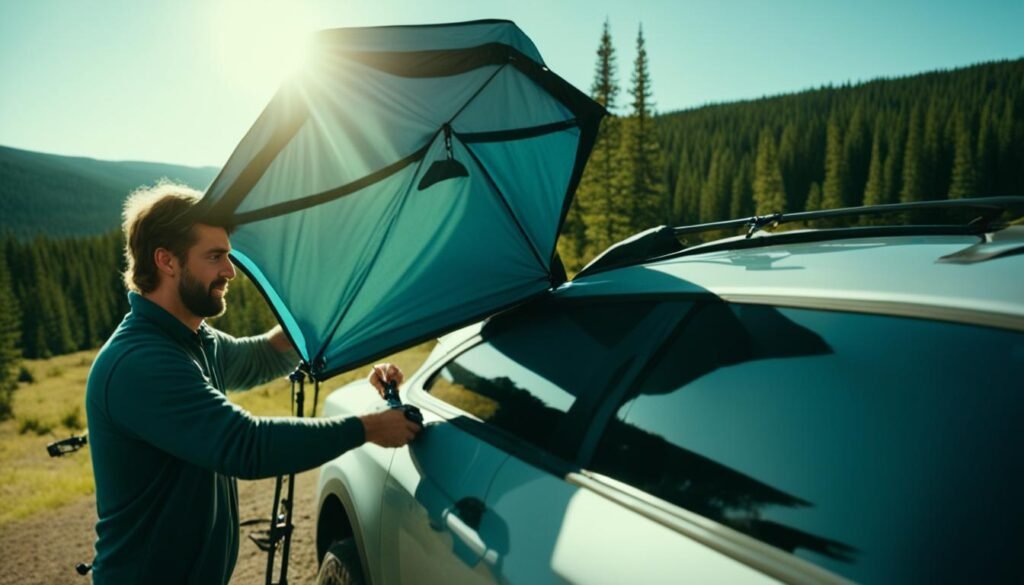 attaching rooftop tent to roof rack