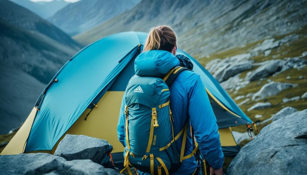 how to carry tent on backpack