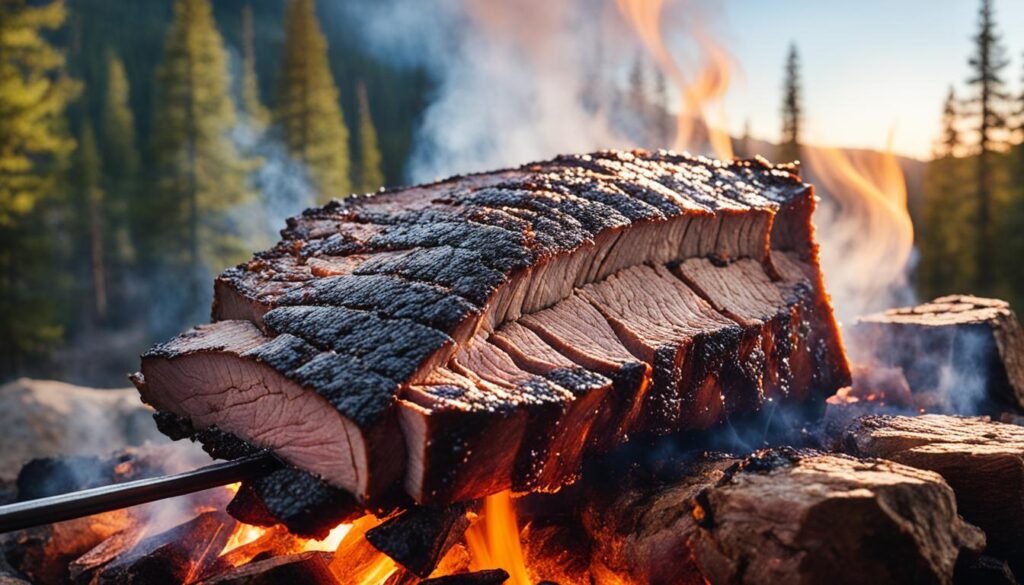 how to cook a brisket on a campfire