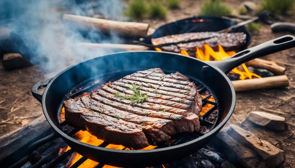 how to cook a steak over a campfire