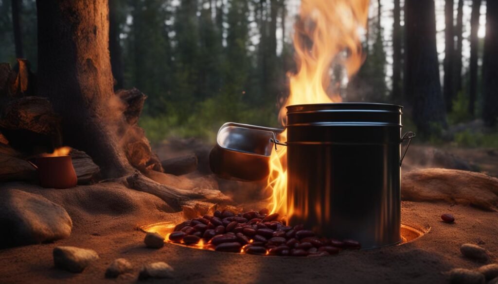 how to cook baked beans in the can on a campfire