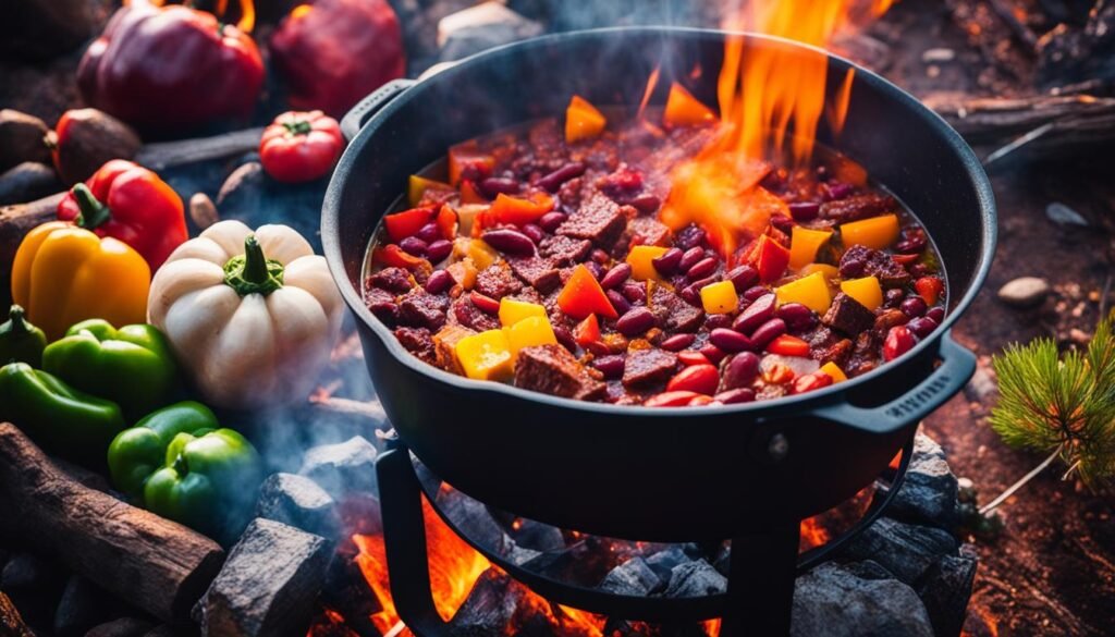 how to cook chili over a campfire