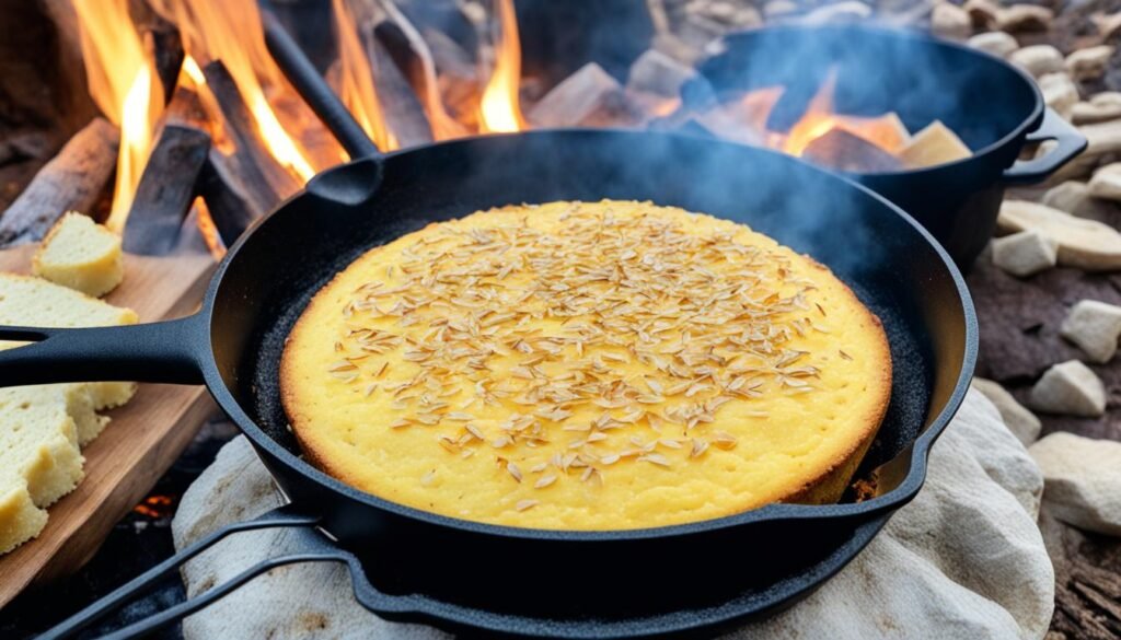 how to cook cornbread over a campfire