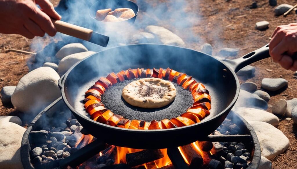 how to cook damper on a campfire