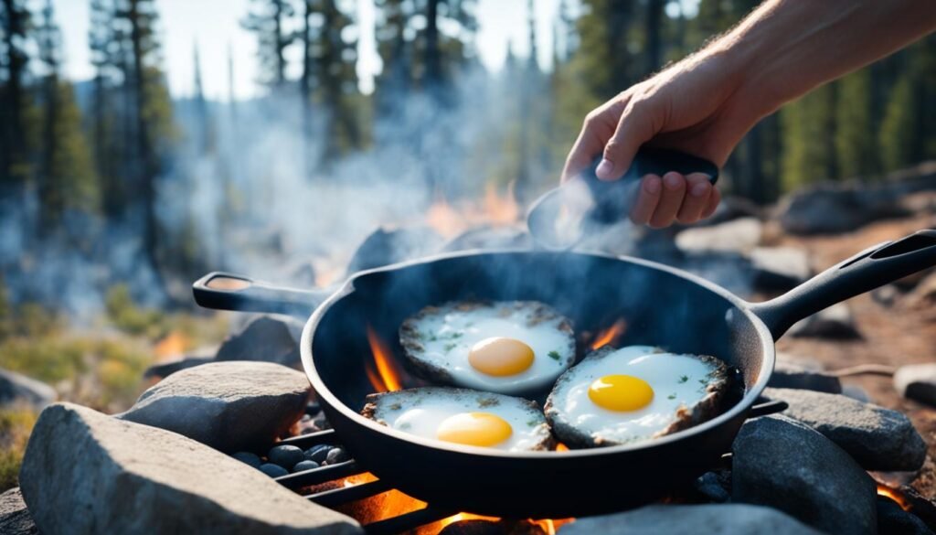 how to cook eggs on a campfire