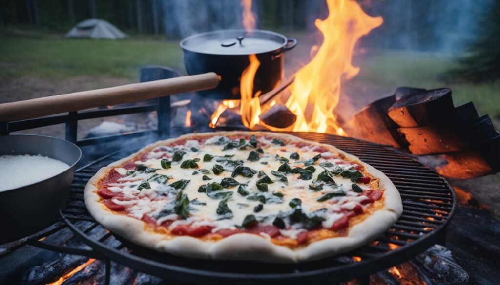 how to cook frozen pizza over a campfire