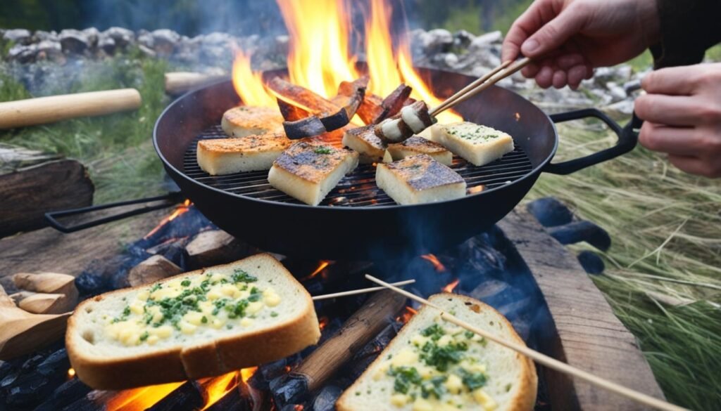 how to cook garlic bread on campfire