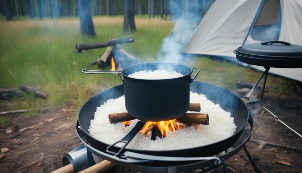 how to cook rice on a campfire