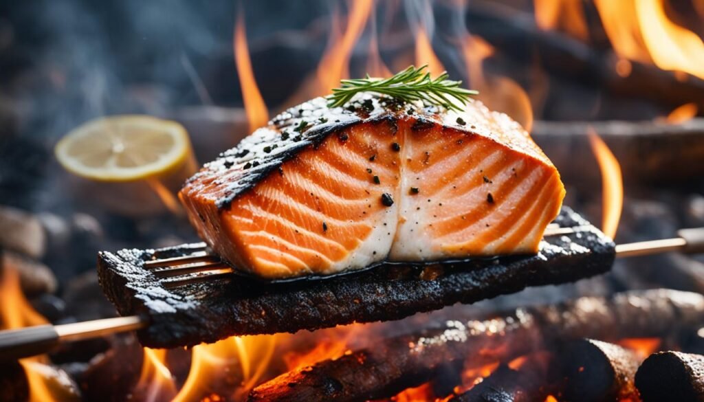 how to cook salmon over a campfire