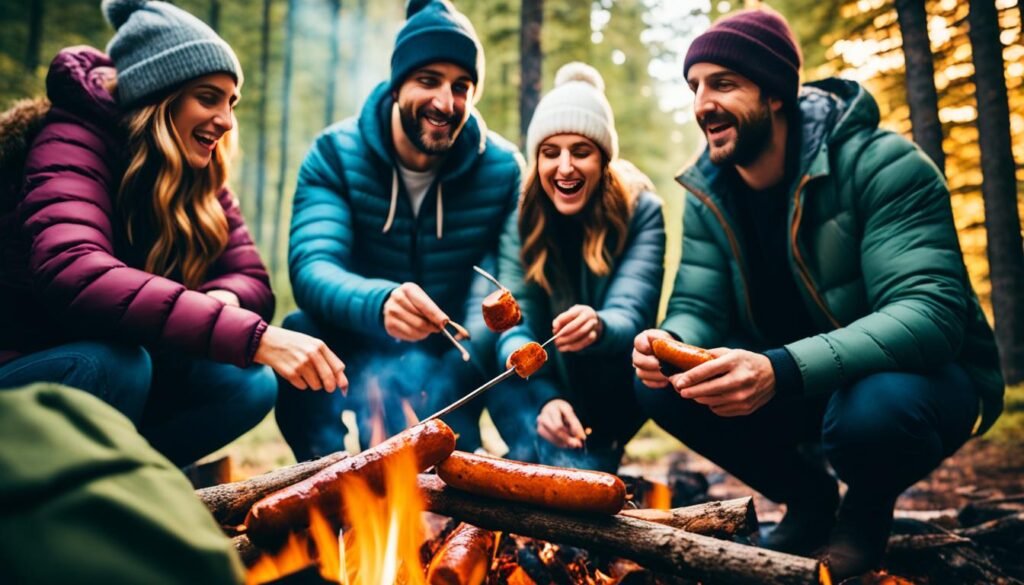 how to cook sausages over a campfire