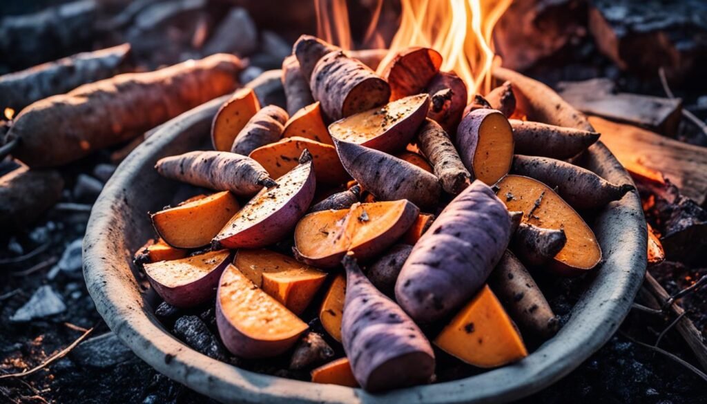 how to cook sweet potatoes in campfire