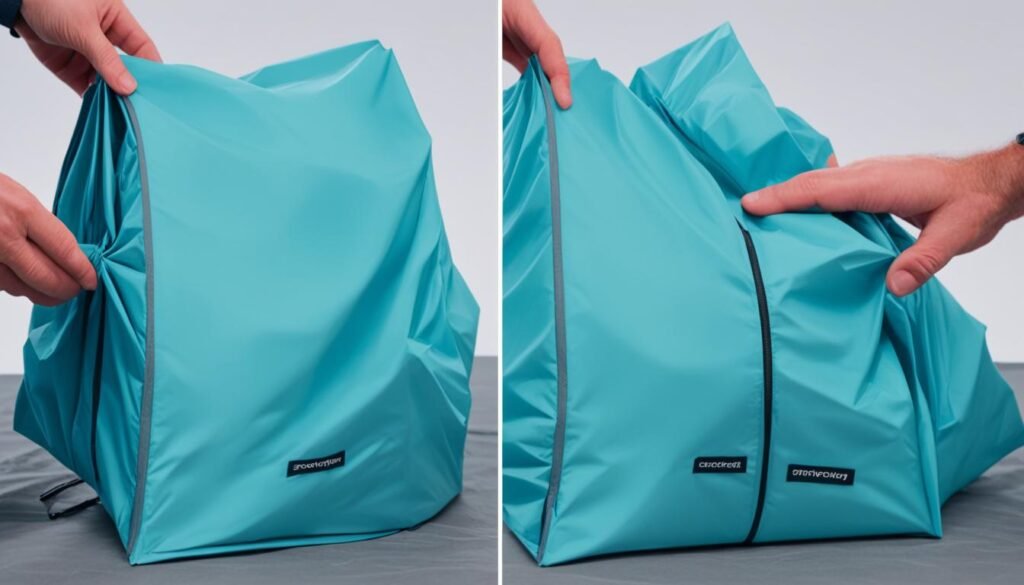 how to fold tent back into bag