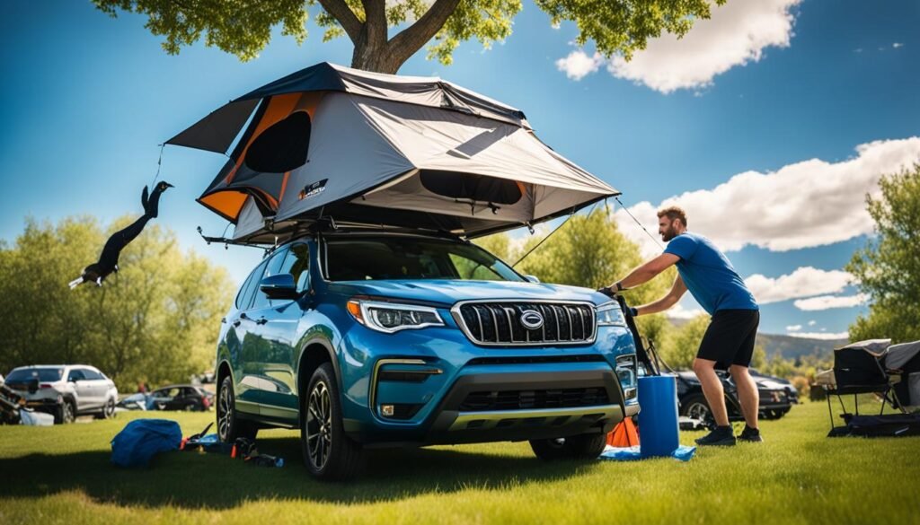 how to put a roof top tent on your car