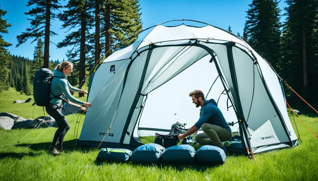 how to set up a wall tent without a frame