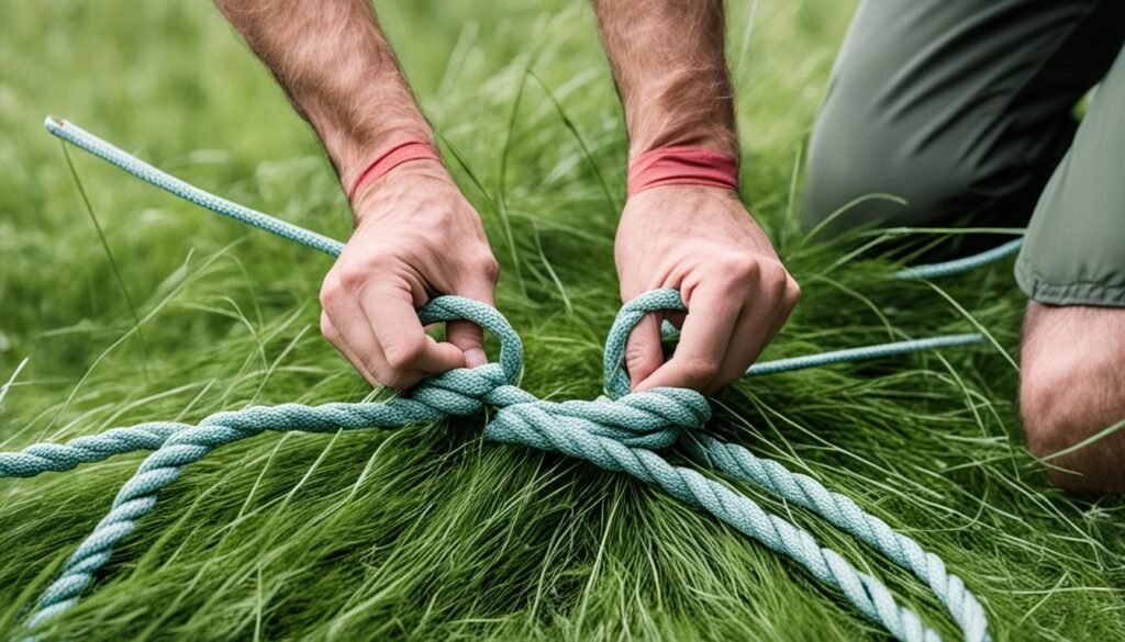 how to tie a knot for a tent stake