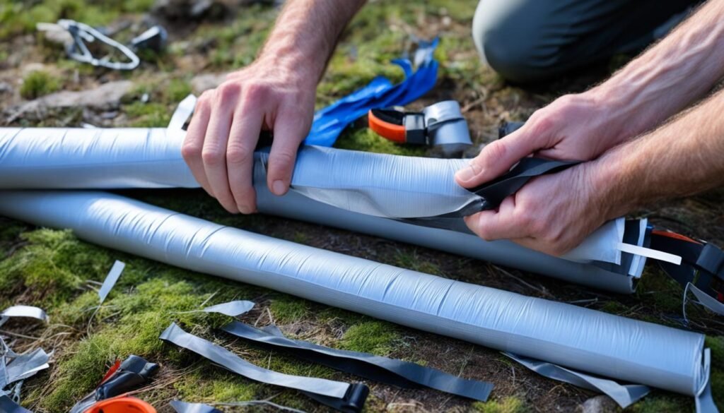 repairing tent poles