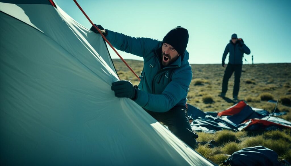 securing tent in high winds