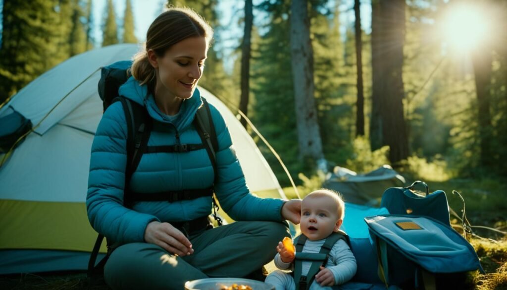 solo camping with a baby