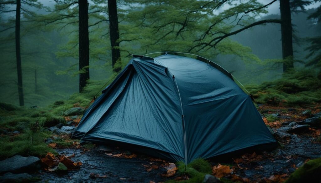 staying dry in the rain while camping